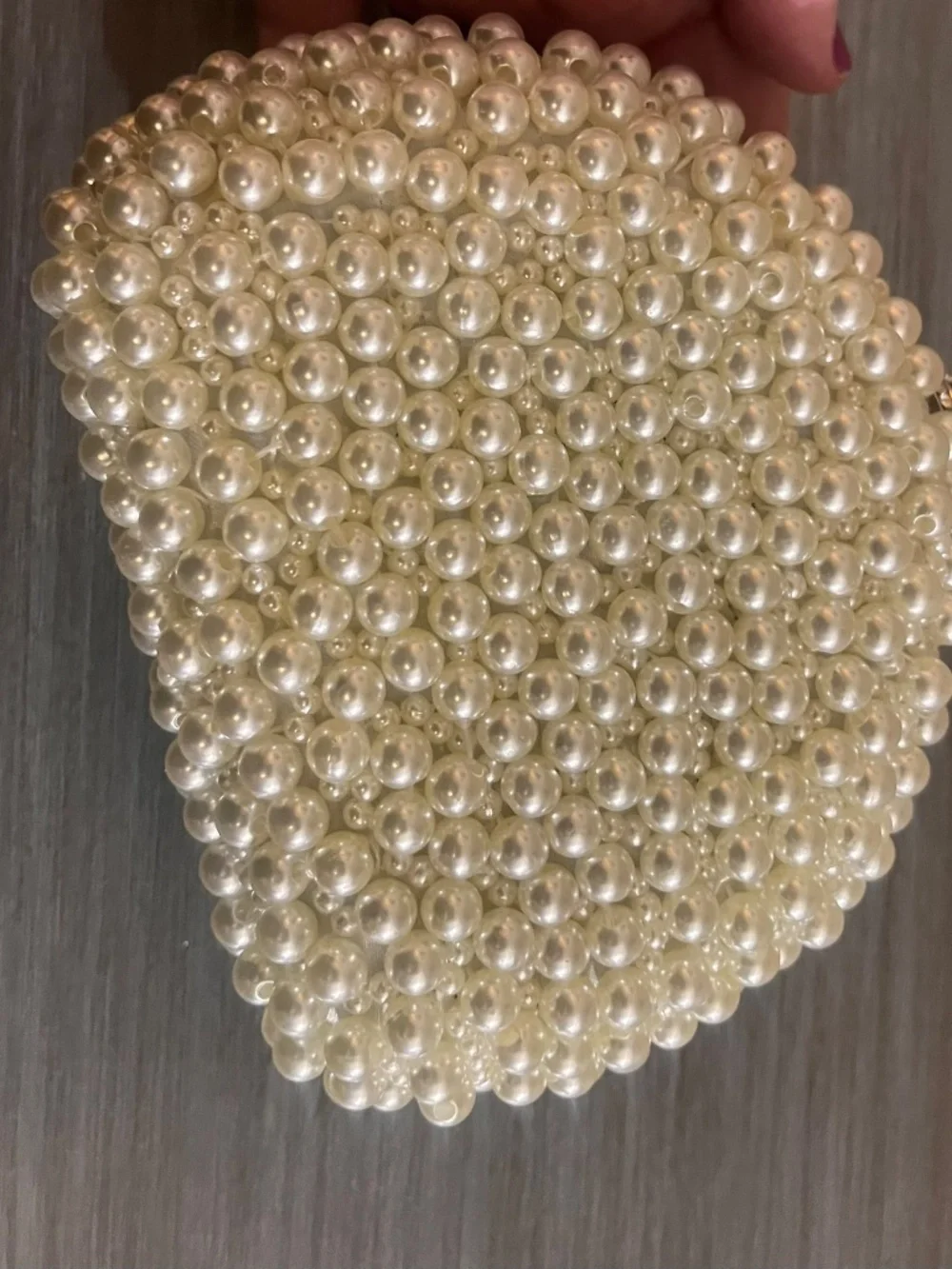 Bridal Wedding Cocktail Purse Pearls and Rhinestones, small clutch. - Picture 4 of 5
